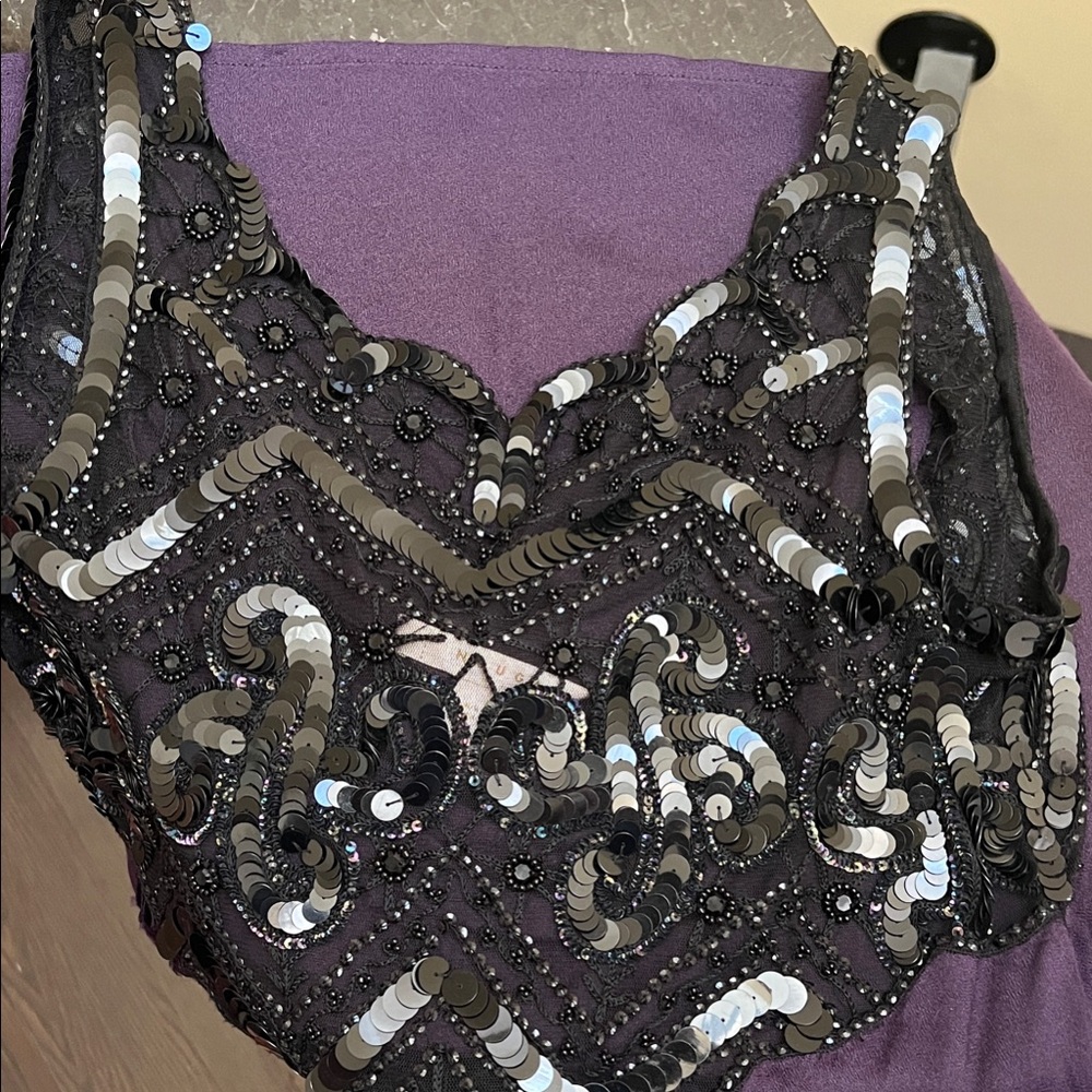 Elegant Black Sequin Top